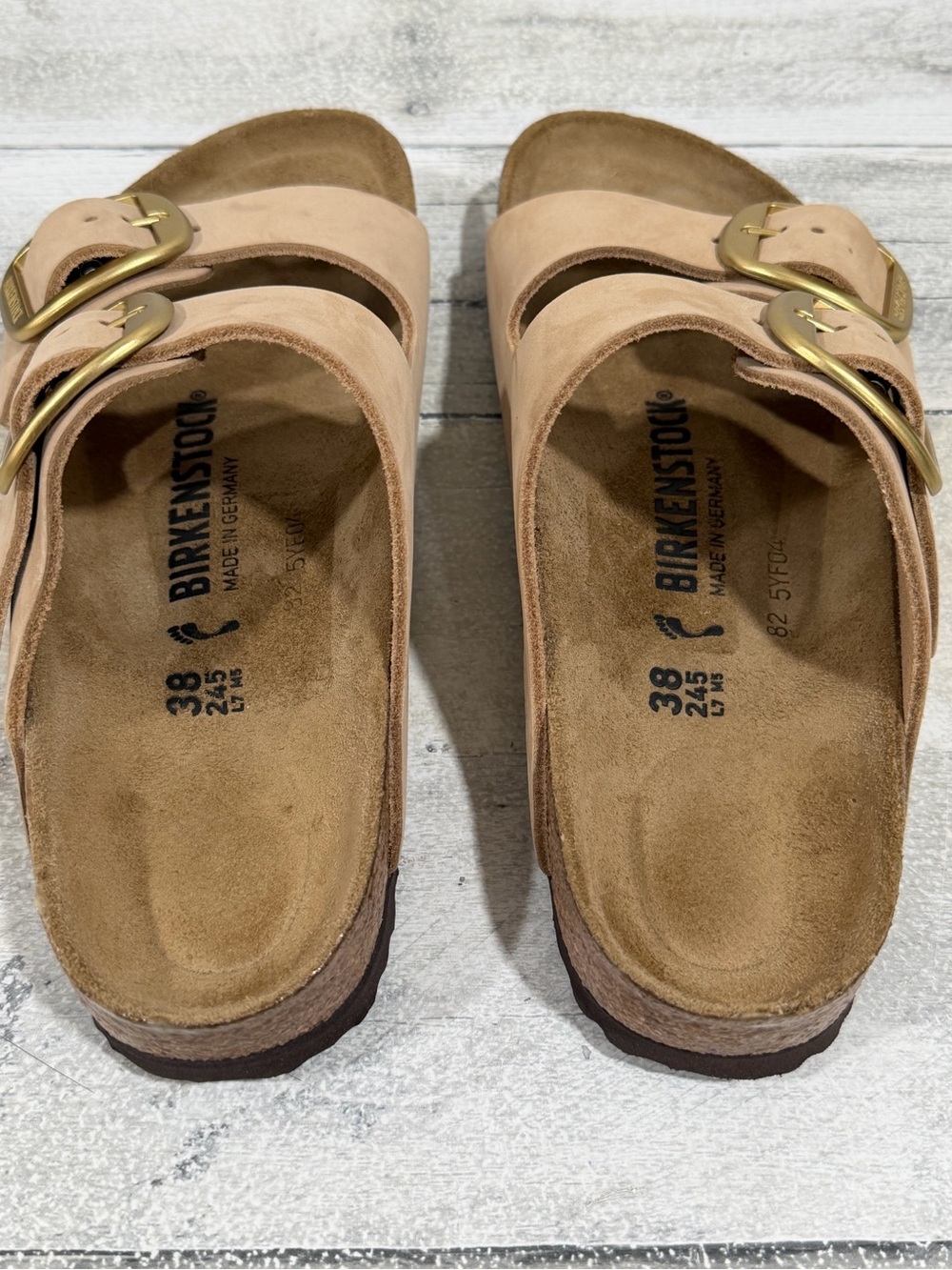 BIRKENSTOCK ARIZONA BIG BUCKLE SLIDE SANDALS SANDCASTLE SIZE - 7-7.5.US/38.EU - Picture 6 of 7